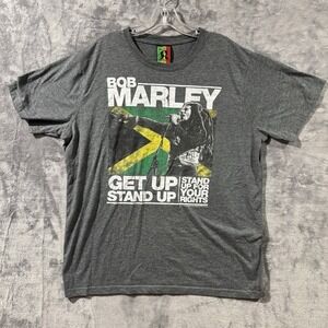 Y2K Bob Marley Zion Rootswear T Shirt Get Up Stand Up Reggae Music Men's Size XL